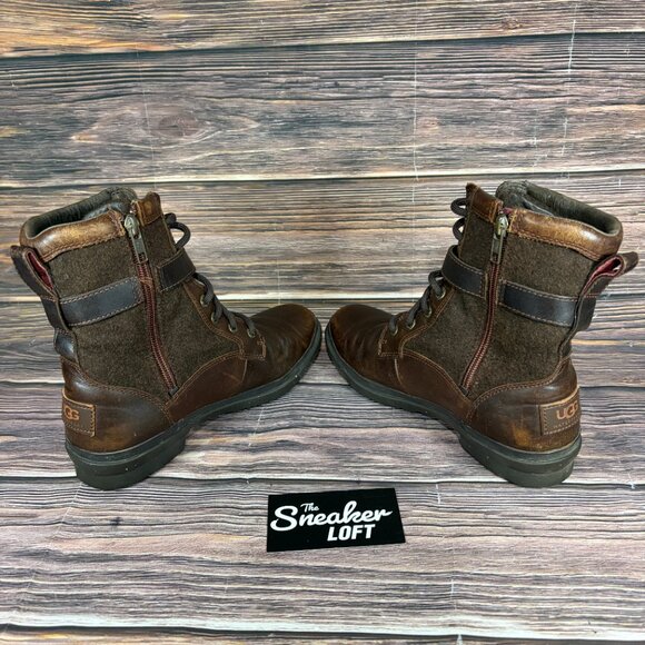 Ugg Women's Kesey Waterproof Brown Leather Lace Up Strap Boots Size 6.5 - Picture 5 of 8